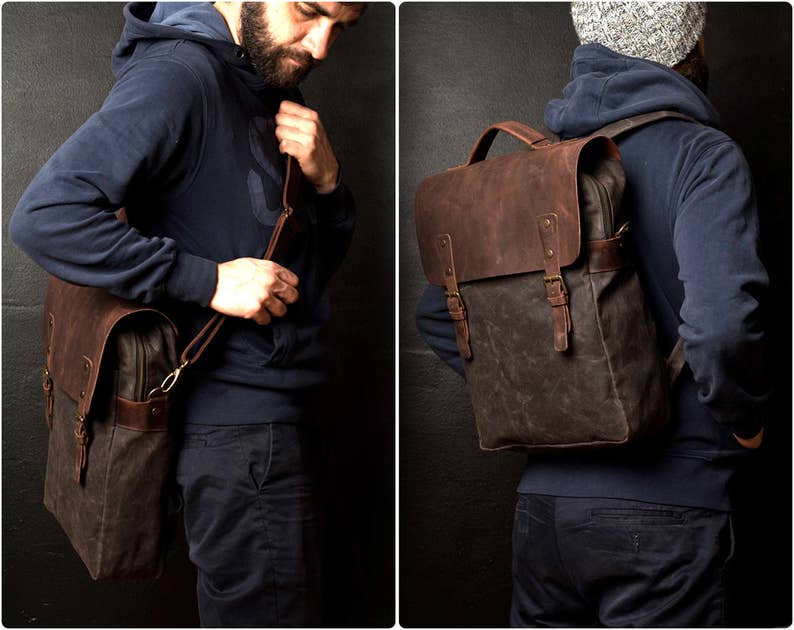 Ciré Dos Rucksack À Sac Toile Homme De En Cirée 0wP8nOkX