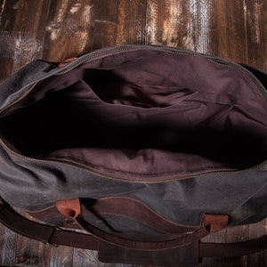 Mens Weekender Bag, Travel Bag for Men, Canvas Weekender, Mens Travel Bag, Handmade by Real Artisans image 4