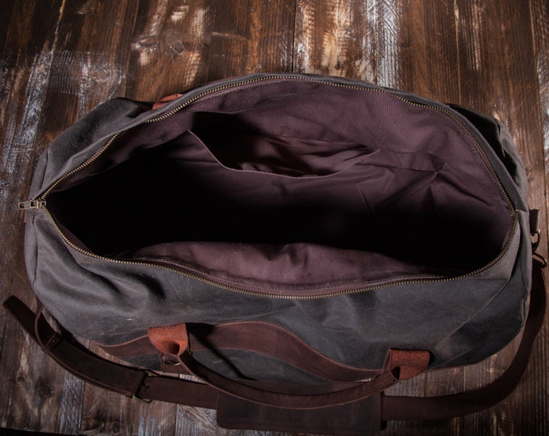 Mens Weekender Bag, Travel Bag for Men, Canvas Weekender, Mens Travel Bag, Handmade by Real Artisans image 4