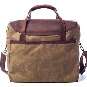 Canvas Laptop Bag, Men Bag, Waxed Canvas Bag, Men Laptop Bag, Canvas Men Bag, Waxed Bag image 4
