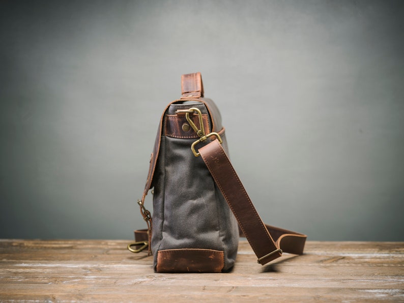 Mens Leather Satchel Bag, Messenger Bag for Men, Laptop Bag for School and Business Computer Bag, Vintage Leather Briefcase Handmade image 4