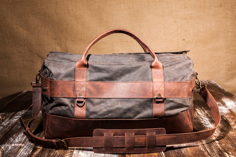 Mens Weekender Bag, Travel Bag for Men, Canvas Weekender, Mens Travel Bag, Handmade by Real Artisans image 1