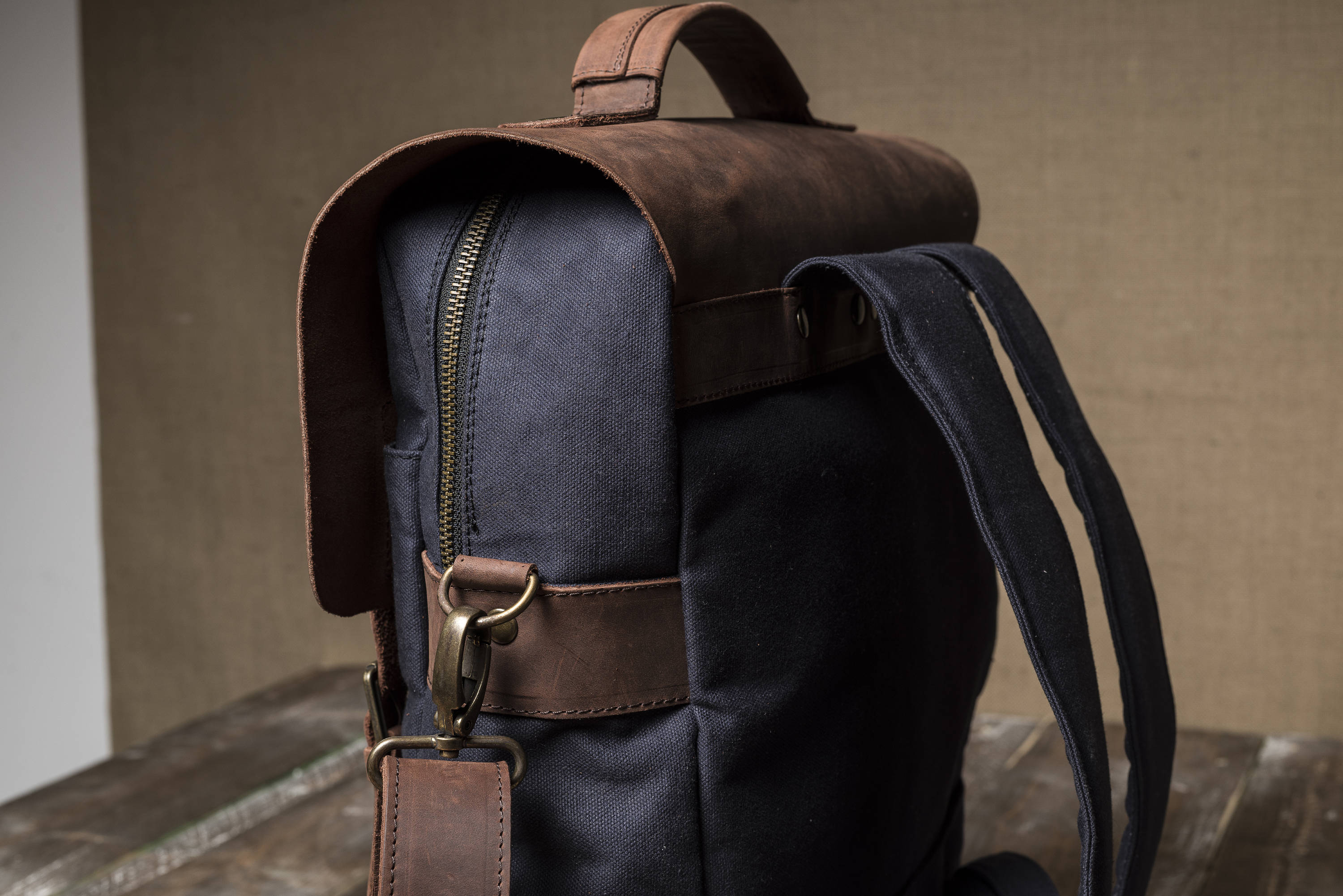 Personalized Backpack for Men, Water-repellent Waxed Canvas 