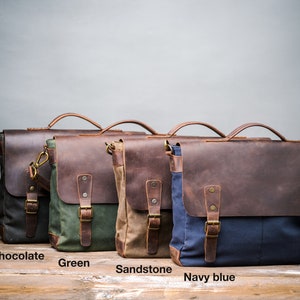 Mens Leather Satchel Bag, Messenger Bag for Men, Laptop Bag for School and Business Computer Bag, Vintage Leather Briefcase Handmade image 8