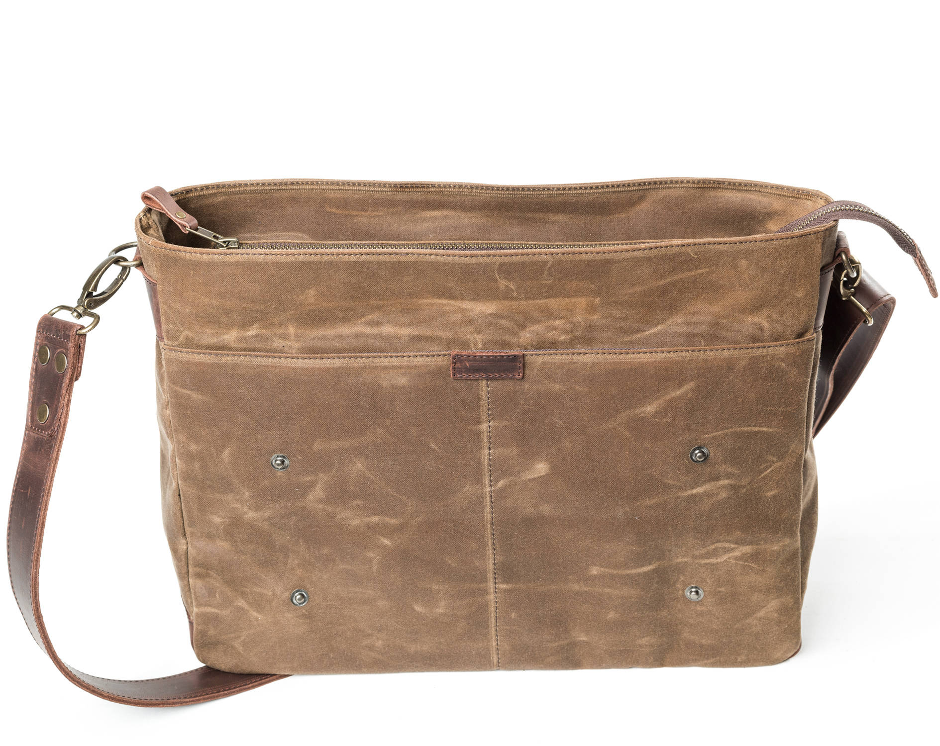 Mens Leather Briefcase Waxed Canvas Courier Bag Canvas | Etsy