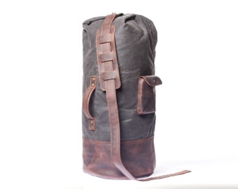 Canvas Duffel Bag, Mens Duffle Bag, Waxed Duffel, Leather Duffle, Handmade by Real Artisans