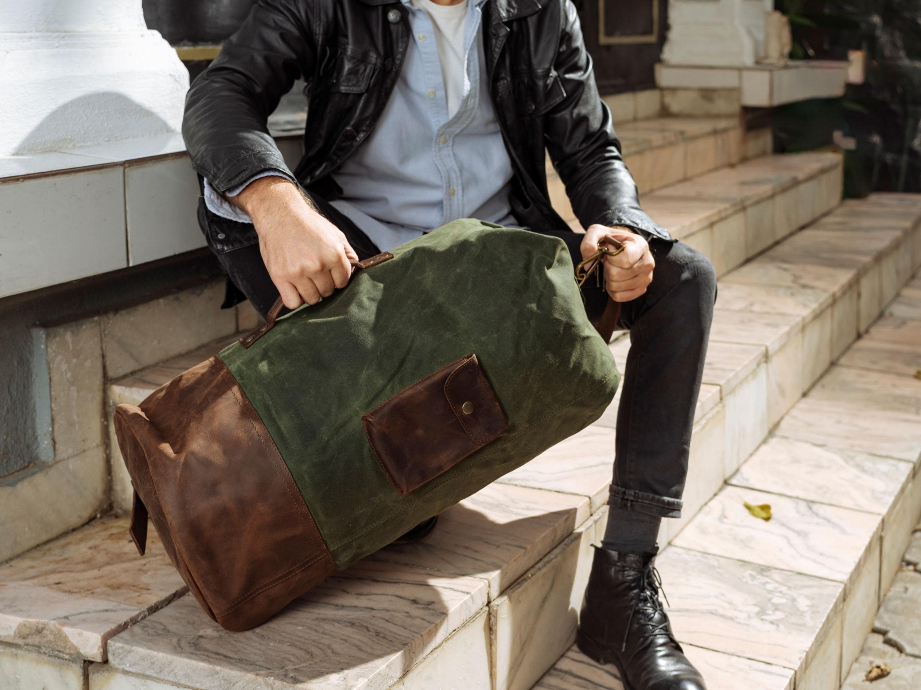 Personalized Duffel Bag for Men – Military Style, Water-repellent