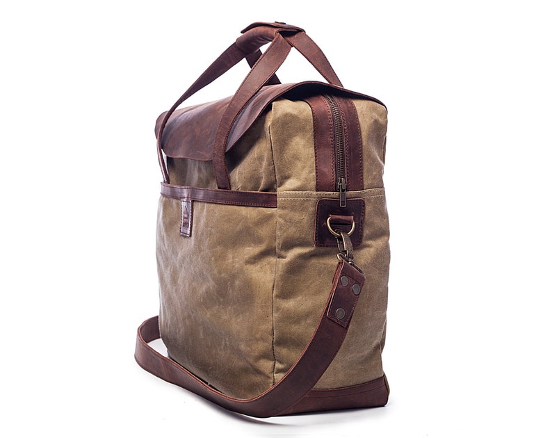 Canvas Laptop Bag, Men Bag, Waxed Canvas Bag, Men Laptop Bag, Canvas Men Bag, Waxed Bag image 5