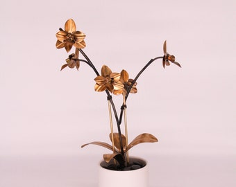 Orchid #5 Brass Metal Orchid Flower