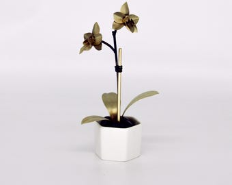 Orchid #13 Brass Orchid Metal Flower