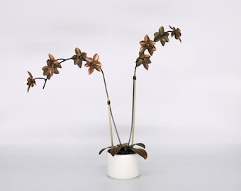 Orhcid #12 Flor de orquídea de metal de cobre