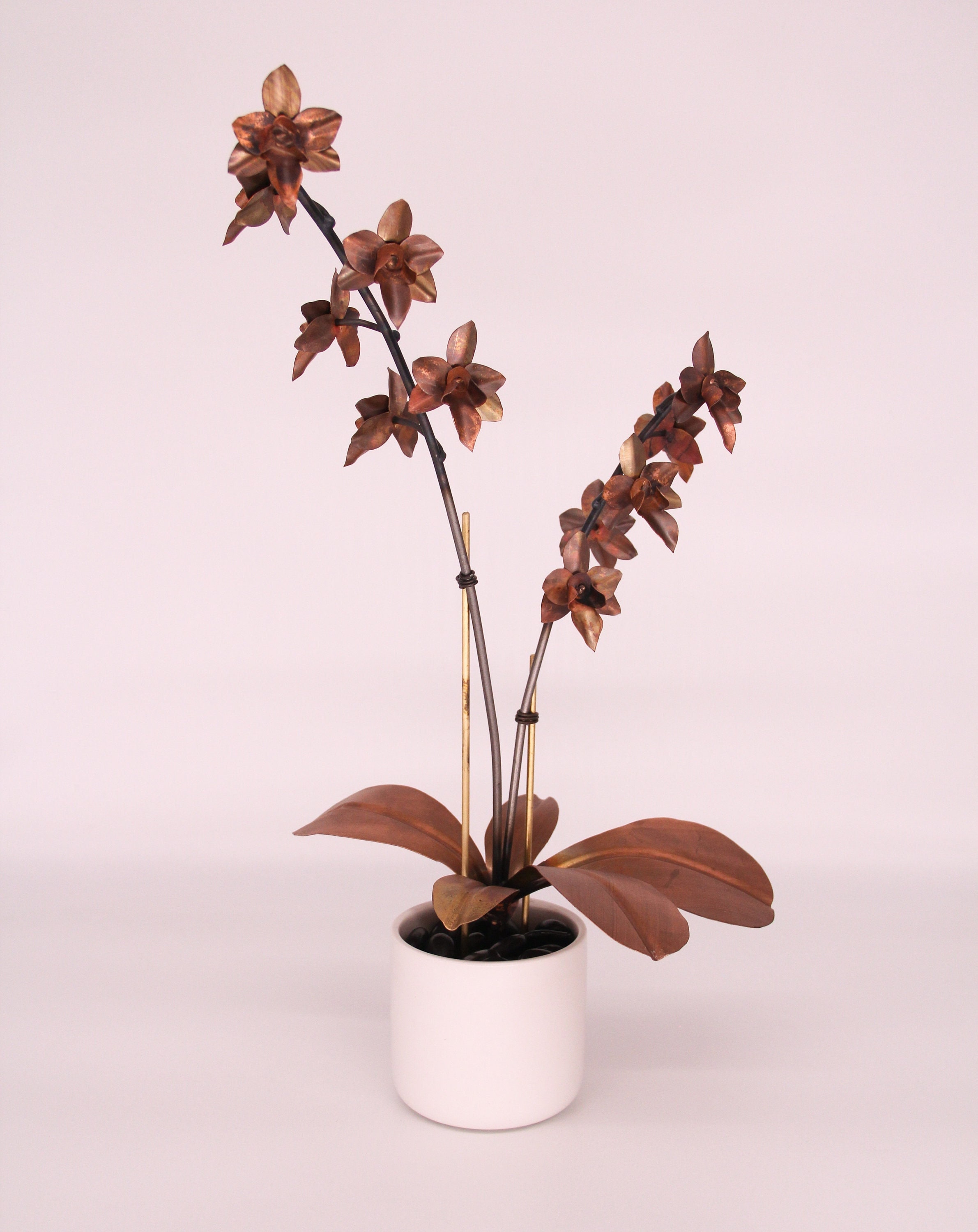 Cache-pot orchidée New York métal effet brossé ø12 cm