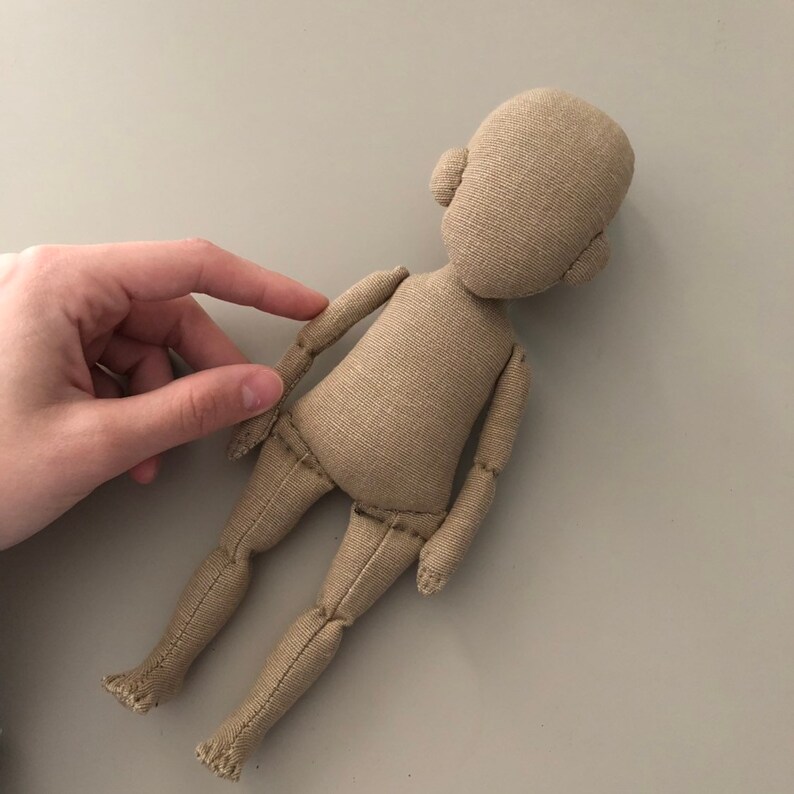 Dark fully stuffed female blank doll body 23-25 cm blank rag | Etsy