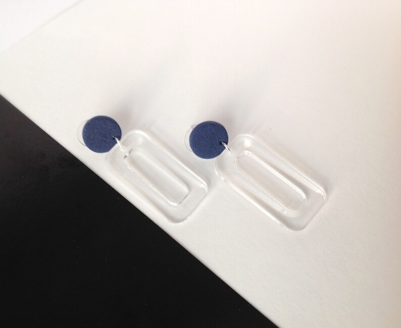 Transparent Acrylic Earrings Simple and modern earrings Contemporary geometric earrings Summer collection Statement handmade earrings