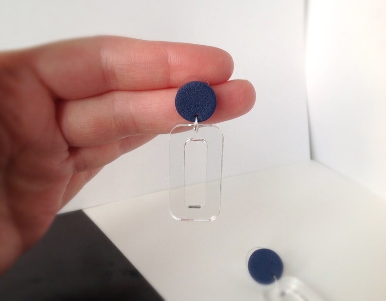 Transparent Acrylic Earrings Simple and modern earrings Contemporary geometric earrings Summer collection Statement handmade earrings