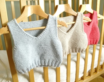 Easy Knitting Pattern - baby vest / baby body warmer / baby tank top / beginner knitting pattern / Baby Knitting pattern pdf download