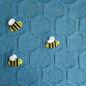 Easy Baby blanket knitting pattern / Bee knitting pattern / Beginner knitting / Geometric blanket pattern / Honeycomb baby blanket / PDF image 4