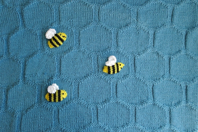 Easy Baby blanket knitting pattern / Bee knitting pattern / Beginner knitting / Geometric blanket pattern / Honeycomb baby blanket / PDF image 4