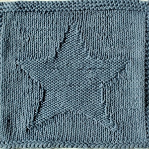 Modello a maglia per stoffa a stella / Modello a maglia per principianti / Modello quadrato lavorato a stella / Strofinaccio / Panno spa / Coperta quadrata