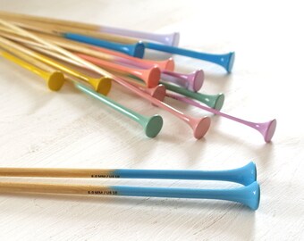 Knitting Needles / Knitting needle set / Wooden knitting needles / Rainbow / Single point knitting needles /
