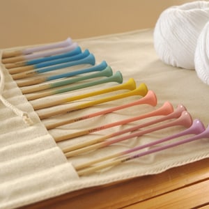 Wooden Knitting Needles / Knitting needle set / Rainbow Dip Painted Set / Single point knitting needles / Knitting gift /