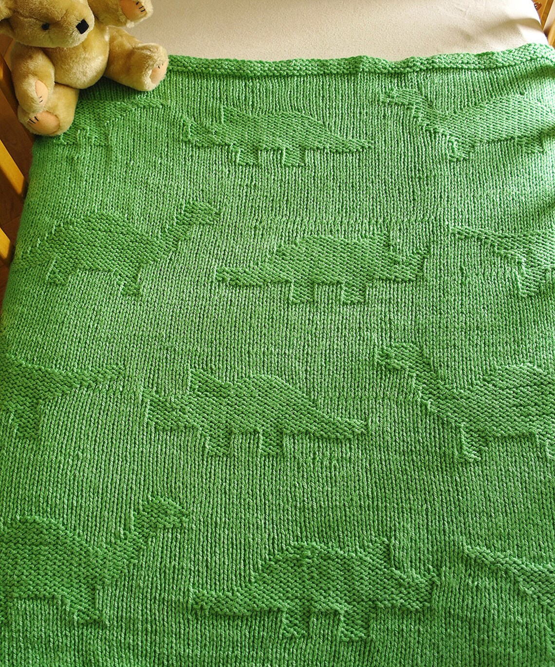 Easy Baby Blanket Knitting Pattern / Dinosaur Baby Blanket / Etsy Canada
