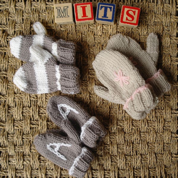 Easy baby & toddler mitten knitting pattern / Kids mittens / PDF download / Beginner knitting pattern / Mitten with thumb / Baby mittens