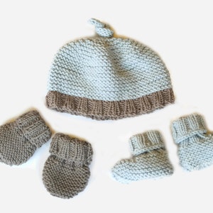 Einfache Strickanleitung: Baby Mütze, Schühchen & Fäustlinge / Strickanleitung für Anfänger / Babyausstattung / Baby Strickanleitung download pdf
