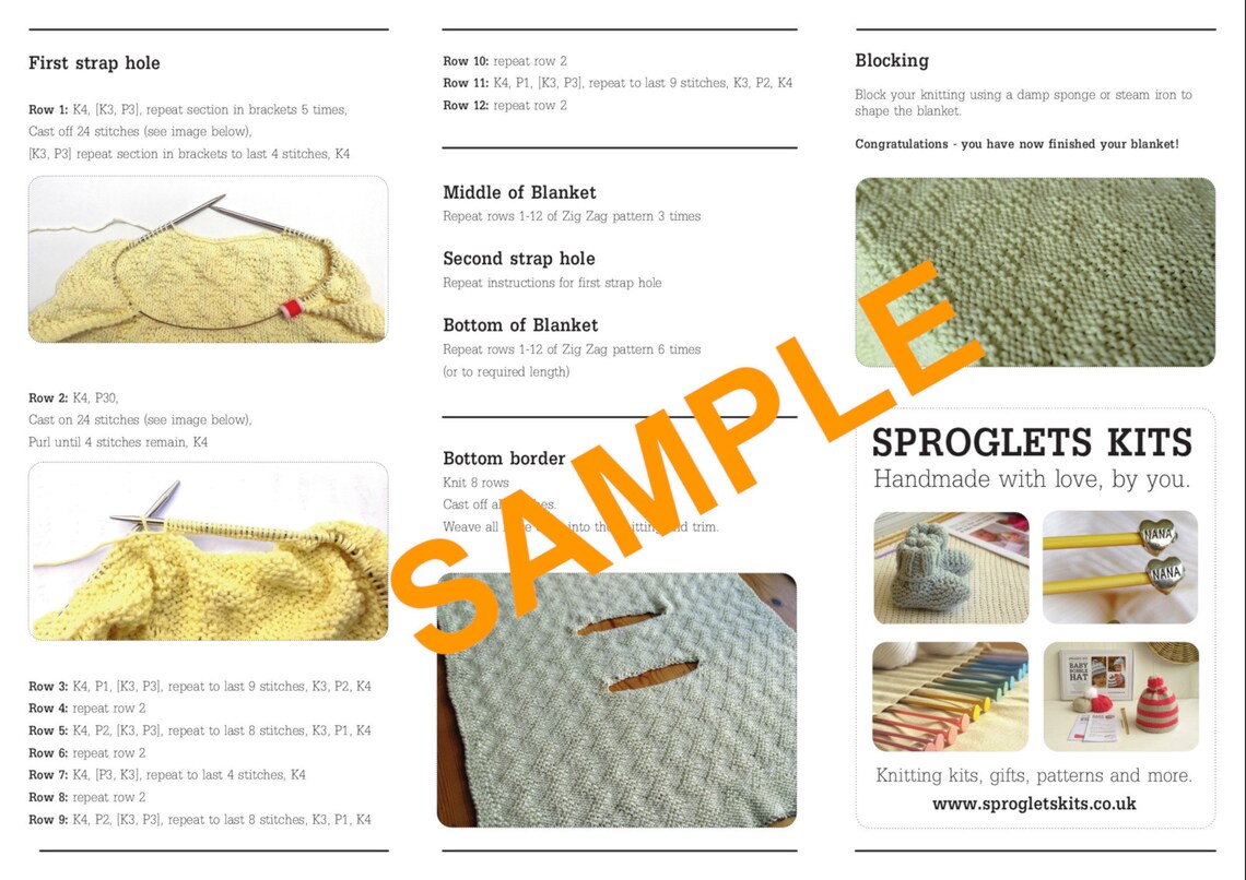 Baby Blanket Knitting Pattern for Car Seat / Baby Car Seat Etsy UK