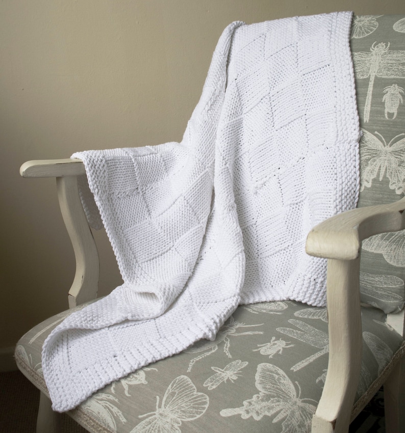 Easy Baby Blanket Knitting Pattern / Basket Weave Blanket / Etsy