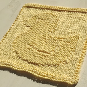 Duck facecloth knitting pattern / Beginner knitting pattern / Duck knitted square pattern / Dish cloth / Spa cloth / Blanket square