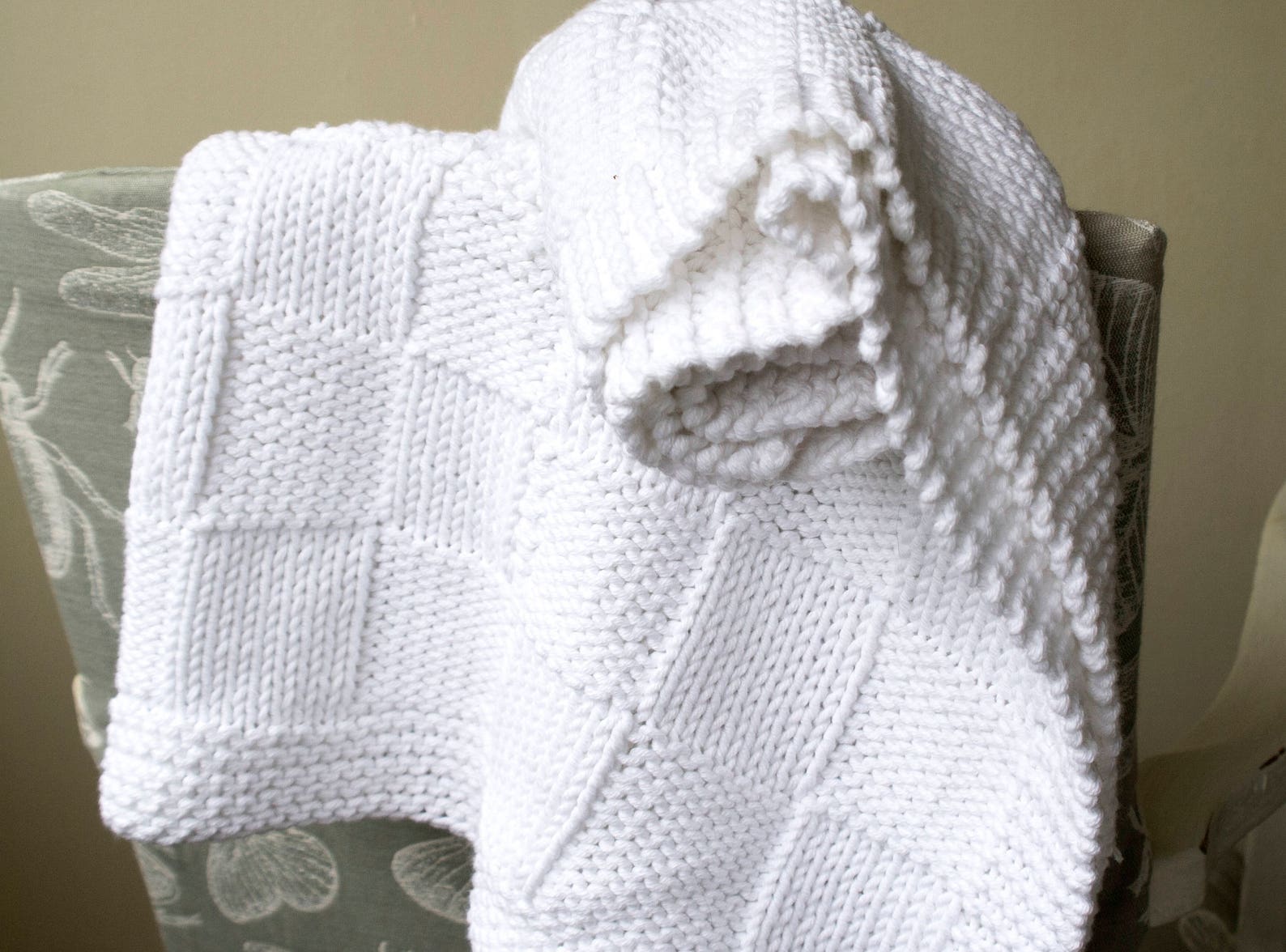 Cotton baby blanket knitting kit / Learn to knit / Baby Etsy