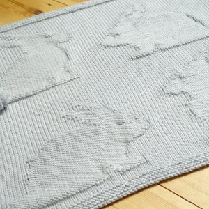 Easy Baby Blanket Knitting Pattern / Bunny blanket knitting pattern / Bunnies blanket knitting pattern / Easter knitting / Rabbit knitting image 7