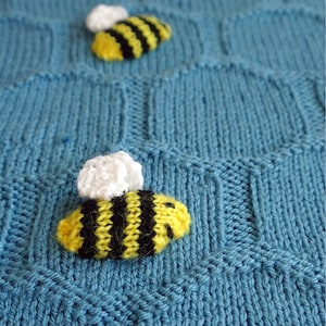 Easy Baby blanket knitting pattern / Bee knitting pattern / Beginner knitting / Geometric blanket pattern / Honeycomb baby blanket / PDF image 7