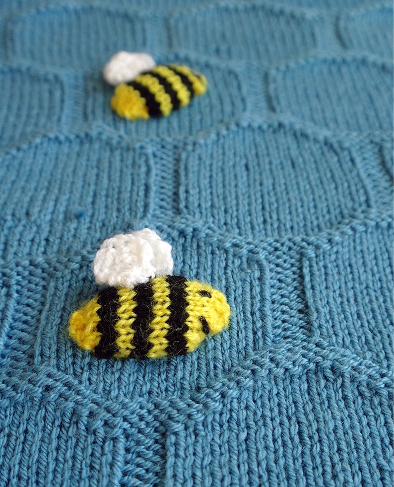 Easy Baby blanket knitting pattern / Bee knitting pattern / Beginner knitting / Geometric blanket pattern / Honeycomb baby blanket / PDF image 7