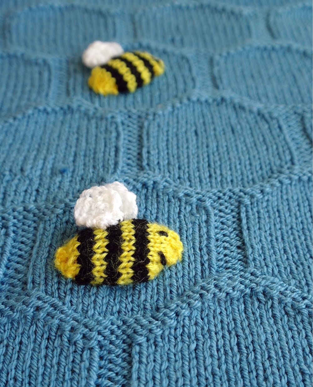 Easy Baby Blanket Knitting Pattern Bee Knitting Pattern Beginner Knitting Geometric Blanket Pattern Honeycomb Baby Blanket PDF Etsy Canada