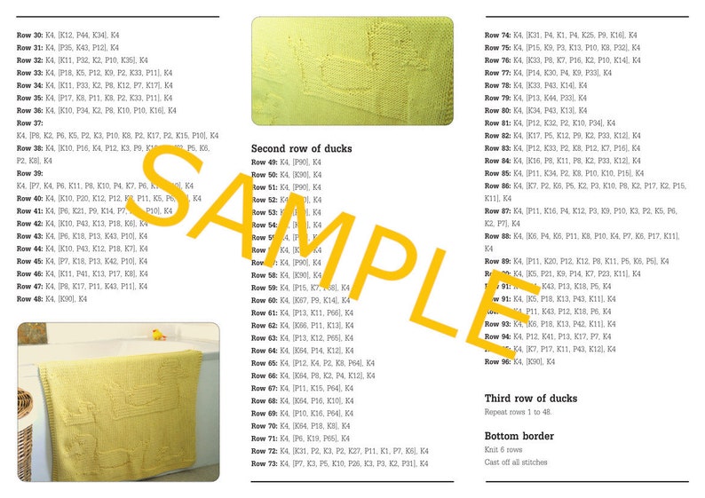 Easy Baby Blanket Duck Knitting Pattern / Duck & Duckling Baby Etsy UK