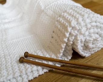 Chunky Cotton Baby Blanket Knitting Kit: Basket-Weave Pattern