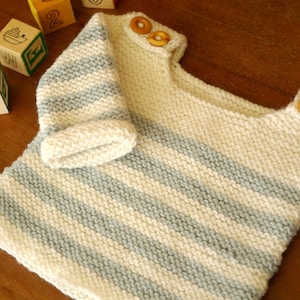 Easy Baby Jumper Knitting Pattern: Beginner-Friendly Striped Sweater (0-24 Months) (PDF Pattern)