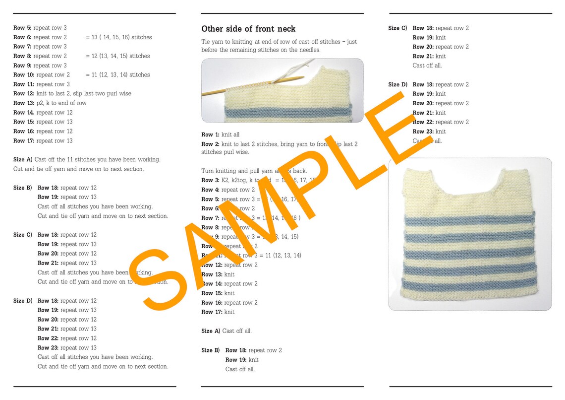 Easy Baby Jumper Knitting Pattern 024 Months / Baby Breton Etsy UK