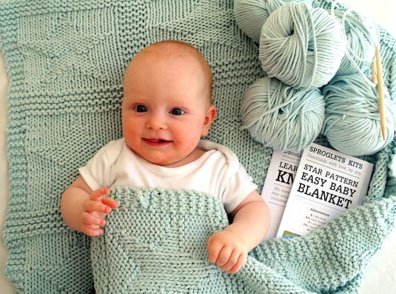 Baby blanket knitting sale kit