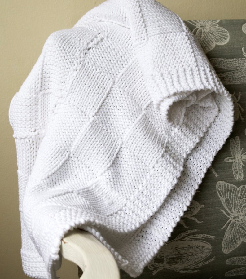 Easy Baby Blanket Knitting Pattern / Basket Weave Blanket / Etsy