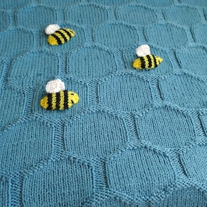 Easy Baby blanket knitting pattern / Bee knitting pattern / Beginner knitting / Geometric blanket pattern / Honeycomb baby blanket / PDF image 6