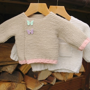 Easy baby cardigan knitting pattern / Knitting pdf download / Beginner knitting pattern / Baby Jacket knitting pattern / Newborn cardigan