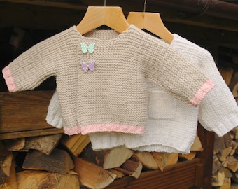 Easy Knit Baby Cardigan Pattern: Beginner Asymmetric Jacket (PDF Download)