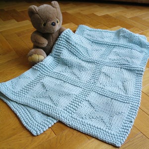 Easy baby blanket knitting pattern / Star pattern blanket / Chunky baby blanket / Beginner baby blanket / Baby shower gift / Layette gift image 5