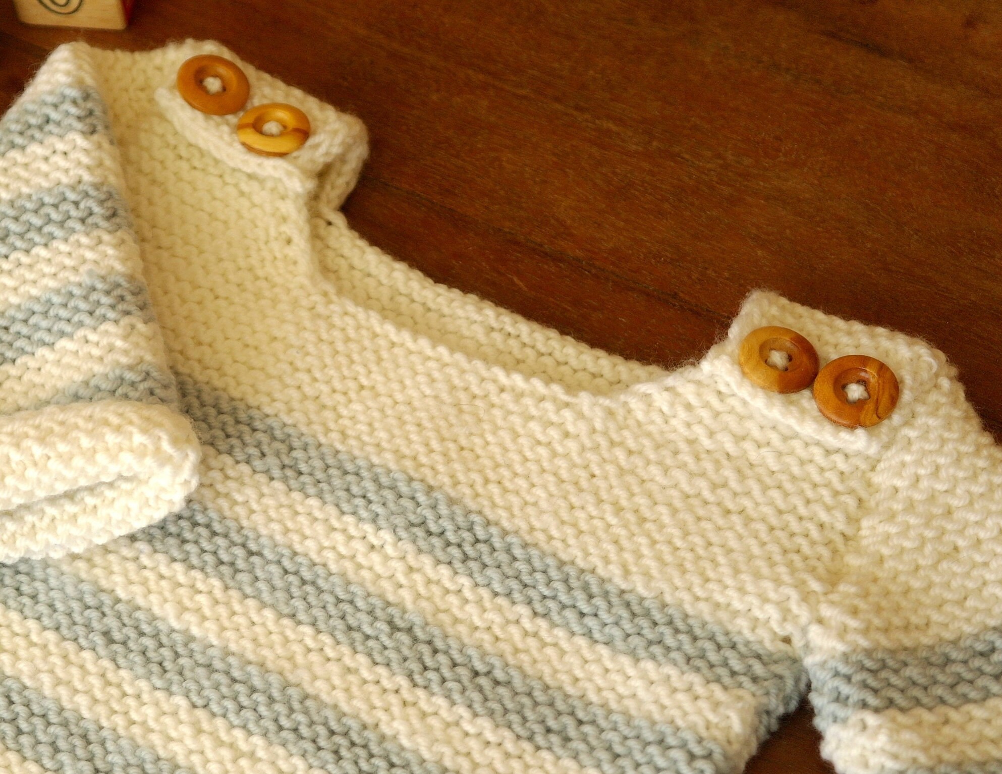 Easy Baby Jumper Knitting Pattern 024 Months / Baby Breton Etsy UK