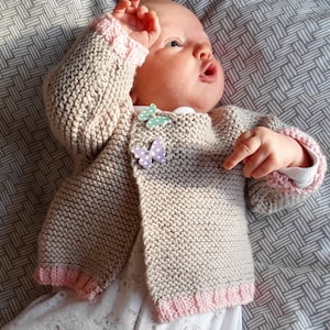 Easy baby cardigan knitting pattern / Knitting pdf download / Beginner knitting pattern / Cardigan knitting pattern pdf / Newborn cardigan