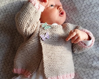 Easy Knit Baby Cardigan Pattern: Beginner PDF Download