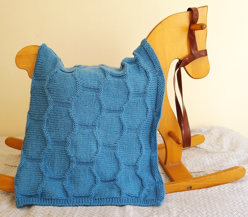 Einfache Babydecke Strickmuster / Bienen Strickmuster / Anfänger Strickmuster / Geometrische Decke Muster / Honeycomb Babydecke / PDF Bild 9